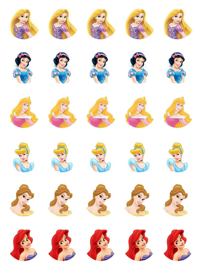 12 Disney Princess Printable Cupcakes Toppers Ideas | Disney regarding Printable Princess Cake Toppers
