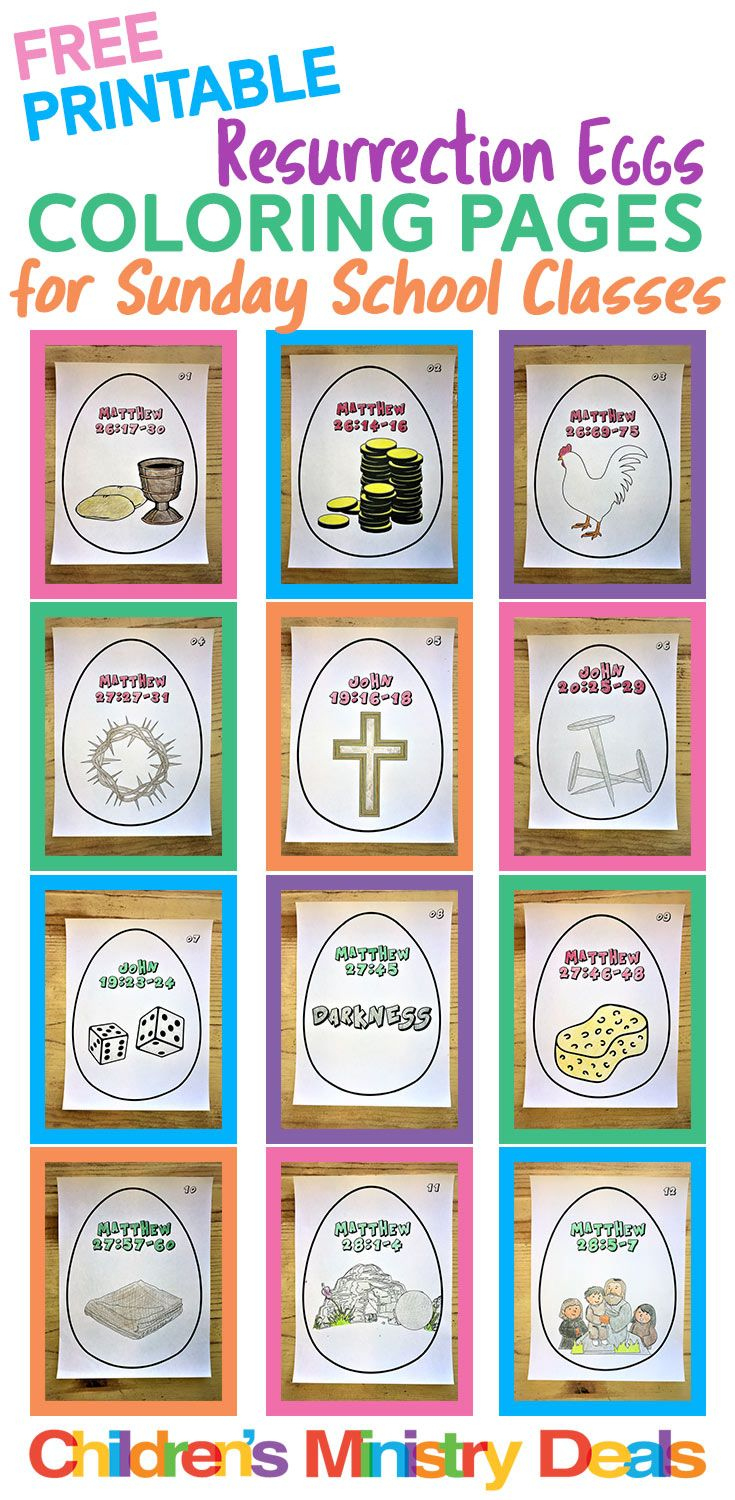 12 Free Easter Eggs Coloring Pages in Free Easter Story Printables