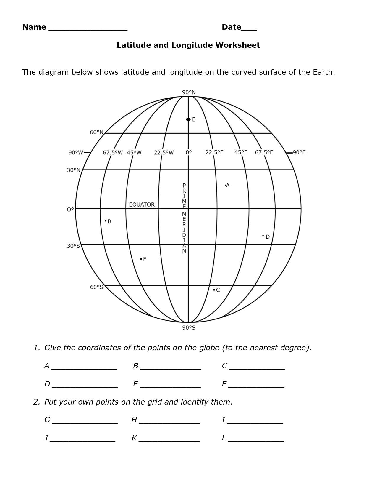 15 Latitude And Longitude Map Worksheet inside Free Printable Longitude And Latitude Worksheets