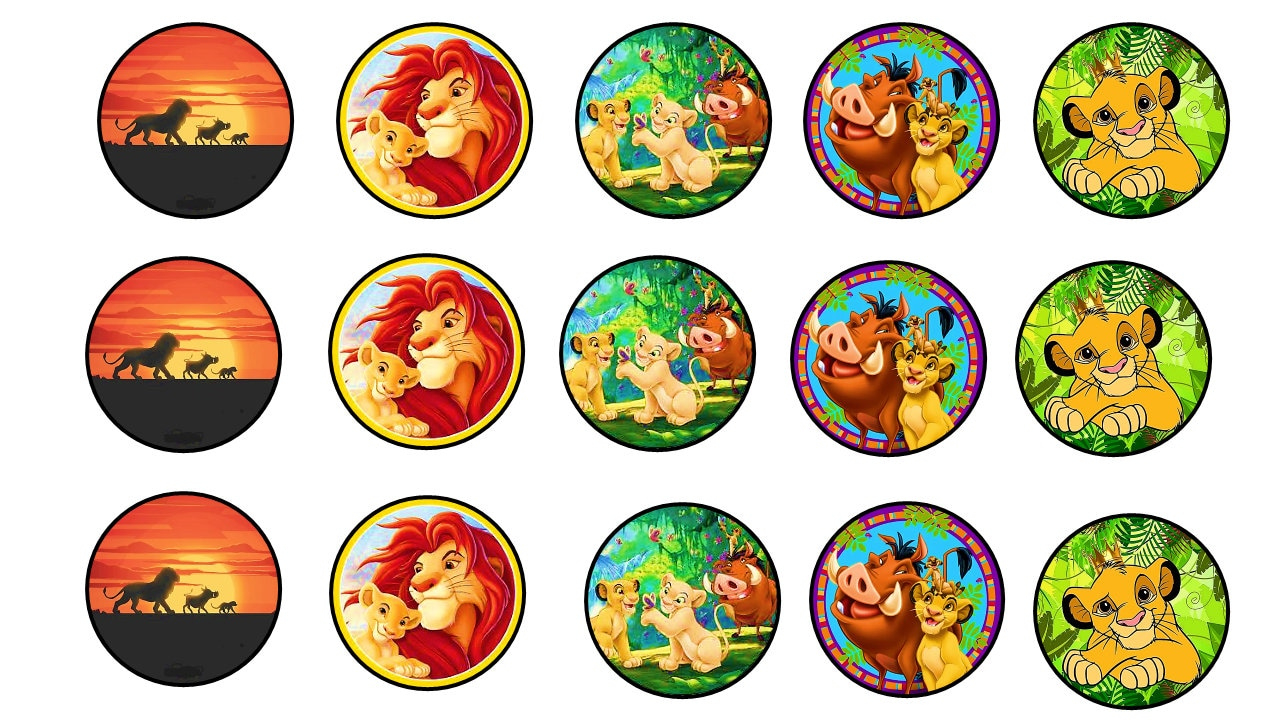 15X Pre Cut Lion King Cupcake Toppers - Etsy Uk inside Free Printable Lion King Cupcake Toppers