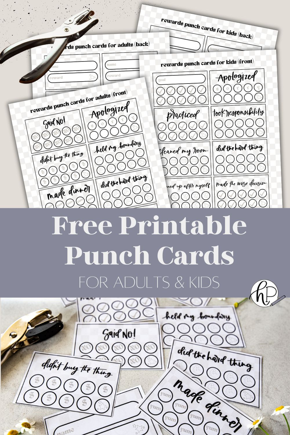 16 Free Printable Punch Cards For Adults + Kids - Hand Lettered regarding Free Printable Punch Cards For Students