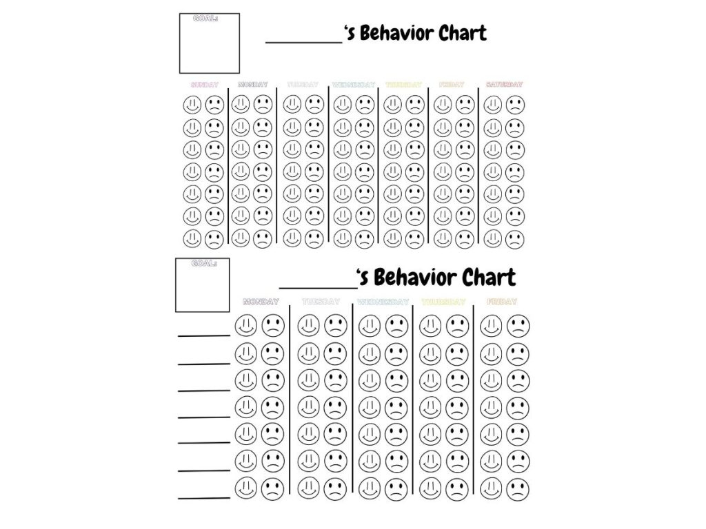 16 Helpful And Free Printable Behavior Charts in Free Printable Smiley Face Behavior Charts