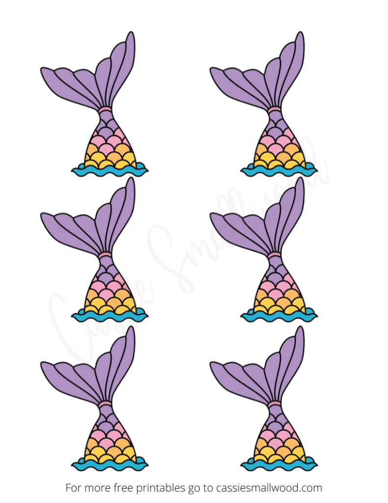 17 Cute Mermaid Templates - Cassie Smallwood throughout Mermaid Tail Topper Printable
