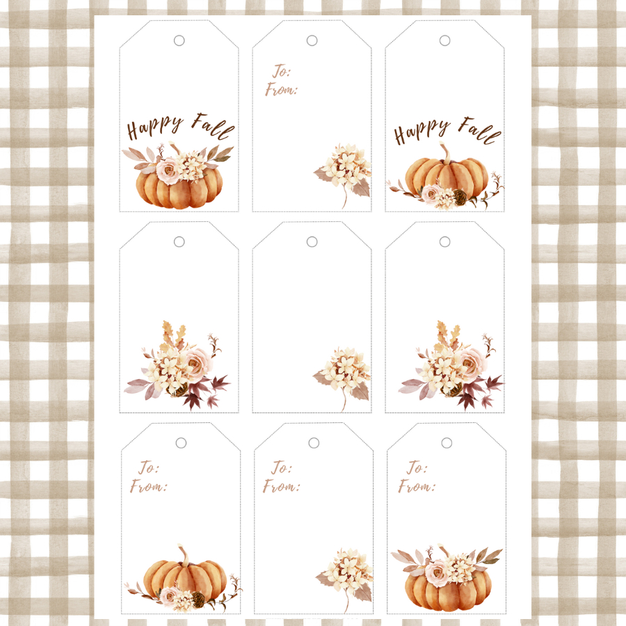 18 Gorgeous Fall Floral Gift Tags (Free Printables Included with Free Printable Autumn Gift Tags