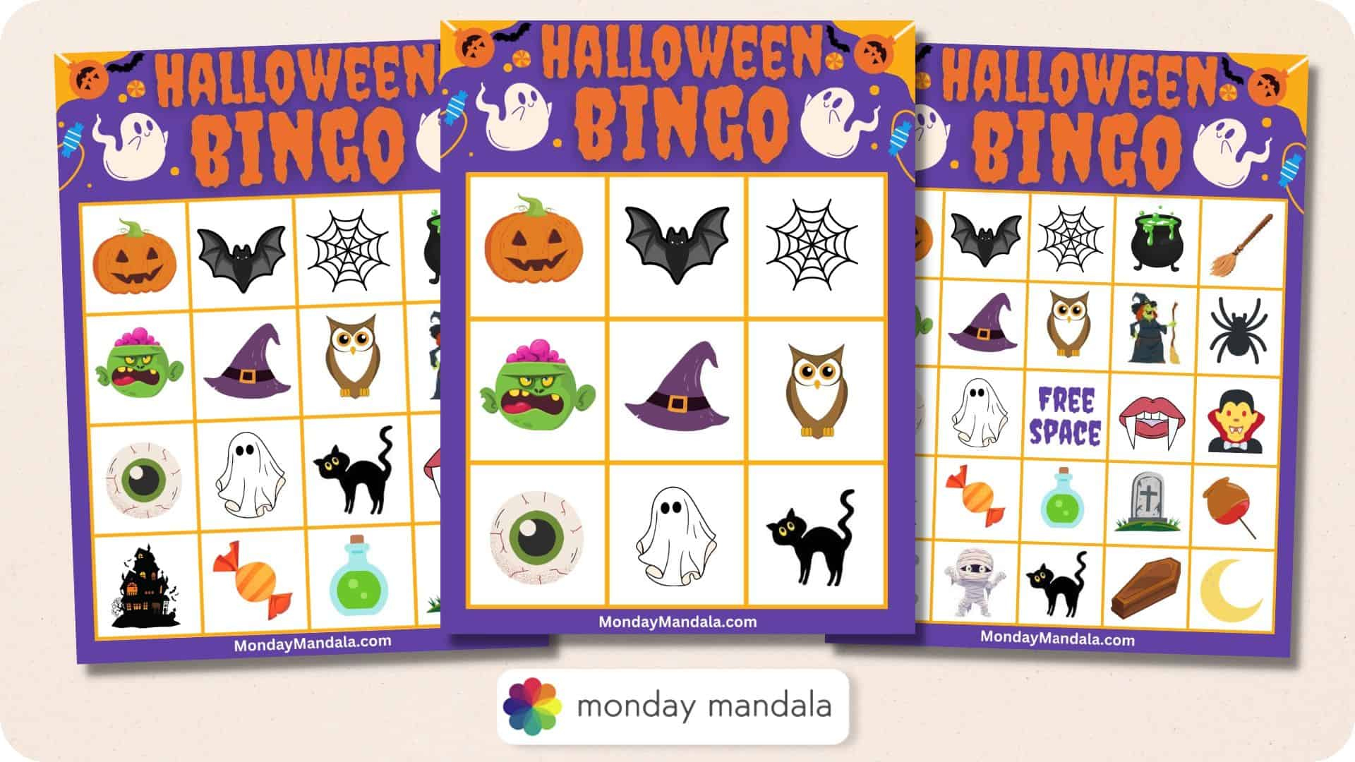 180 Halloween Bingo Cards (Free Pdf Printables) within Halloween Bingo Card Printable