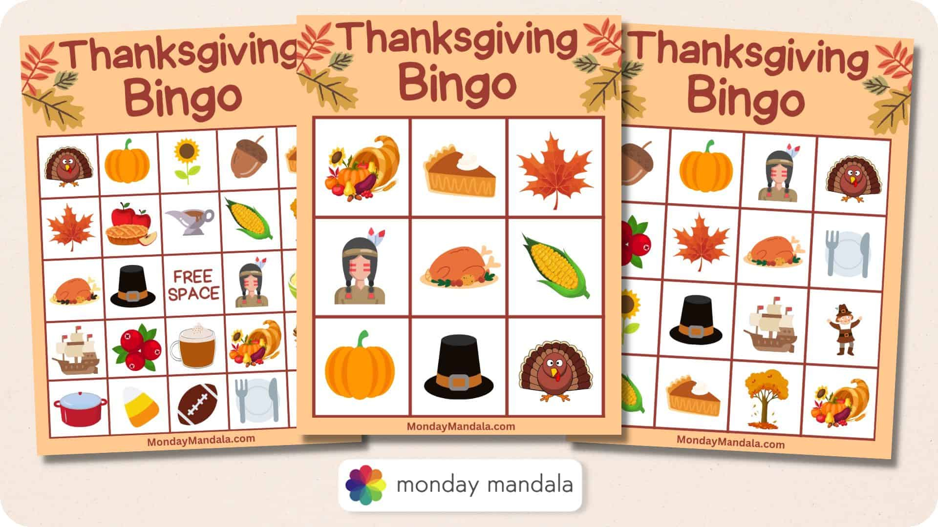 180 Thanksgiving Bingo Cards (Free Pdf Printables) regarding Thanksgiving Bingo Cards Printable
