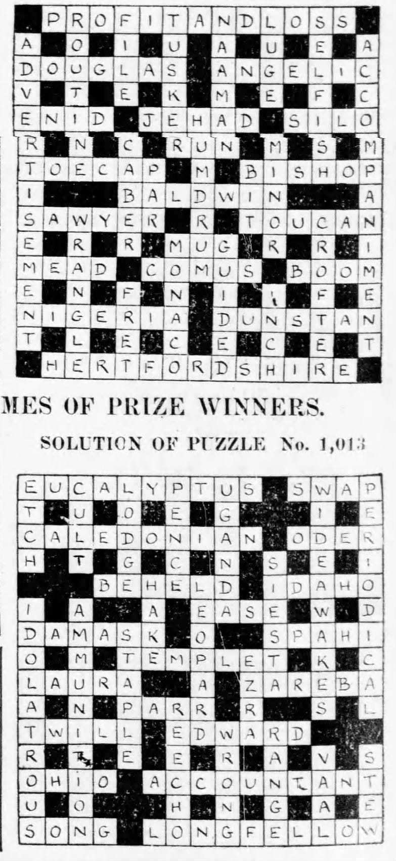 1928: The Year In Crosswords (1 Of 2) - T Campbell&amp;#039;S Grid throughout Eugene Sheffer Crossword Puzzle Printable