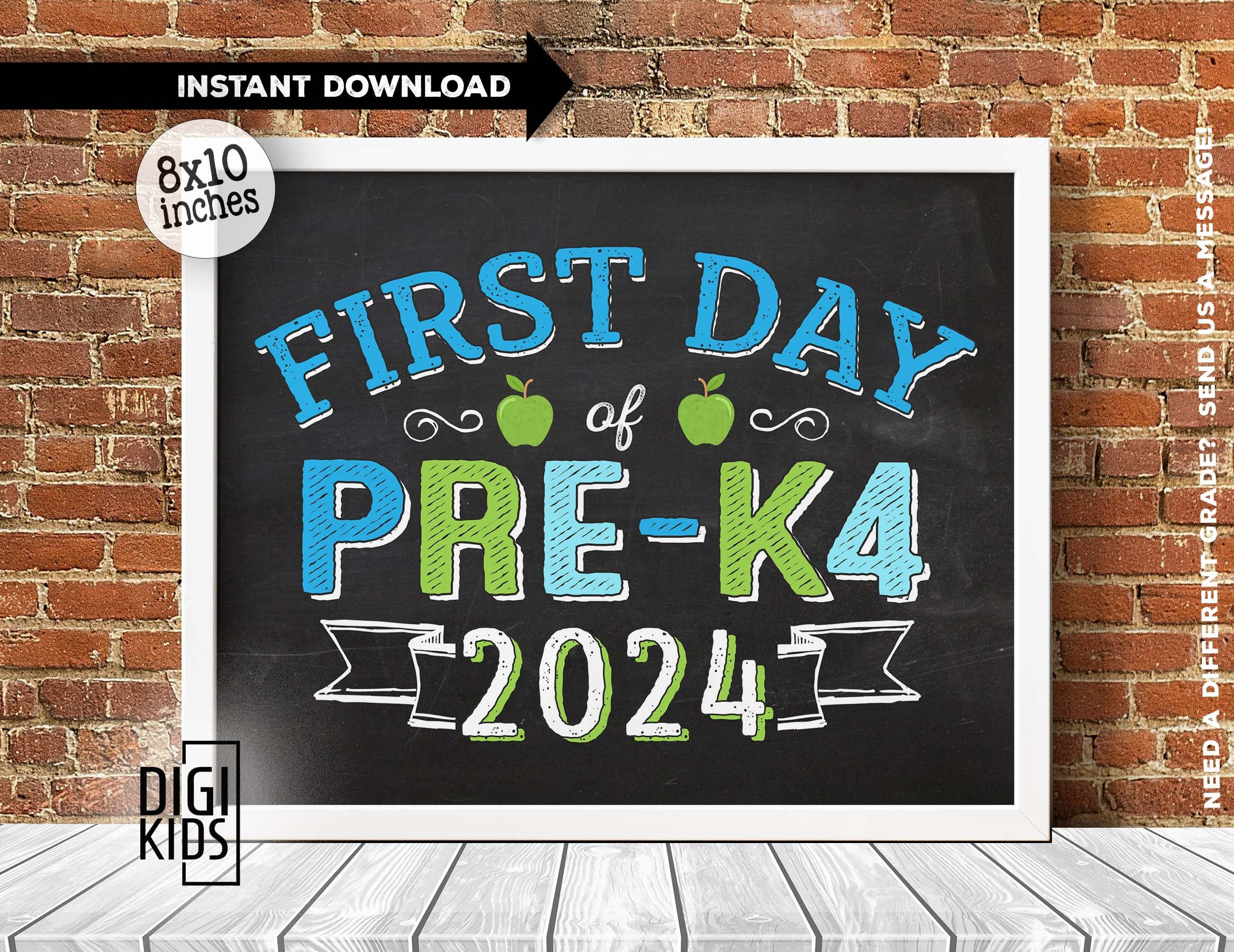 1St Day Of Pre K4 Sign 2024 - First Day Of School Printable - Back To School Signs - Pre K4 Digital Instant Download with regard to First Day Of Pre K 4 Sign Printable