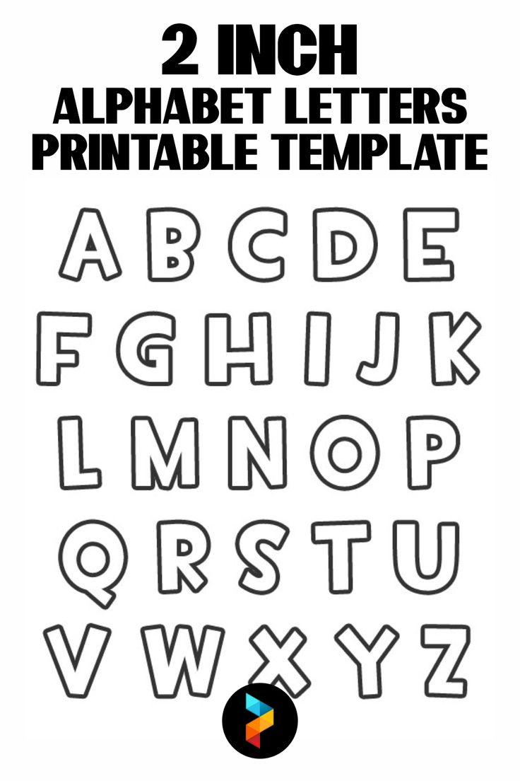 2 Inch Alphabet Letters Printable Template with 2 Inch Letter Stencils Printable Free