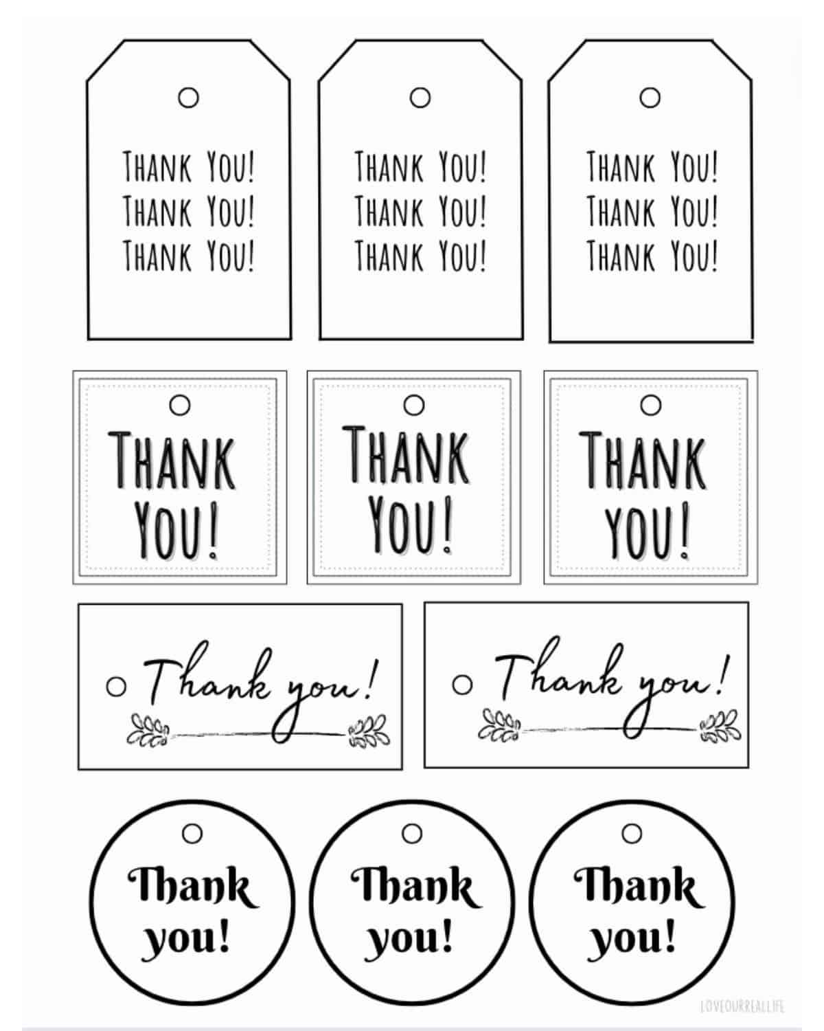 22 Free Printable Thank You Gift Tags (For Gifts &amp;amp; Cards) ⋆ Love throughout Black And White Teacher Appreciation Gift Tags Free Printables