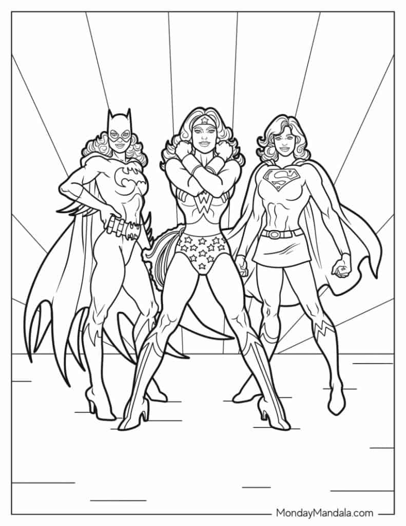 24 Wonder Woman Coloring Pages (Free Pdf Printables) for Free Printable Wonder Woman