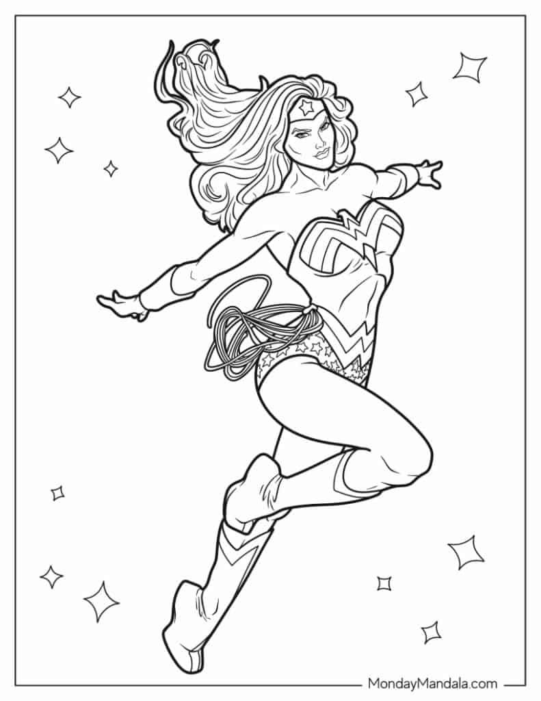 24 Wonder Woman Coloring Pages (Free Pdf Printables) with regard to Free Printable Wonder Woman