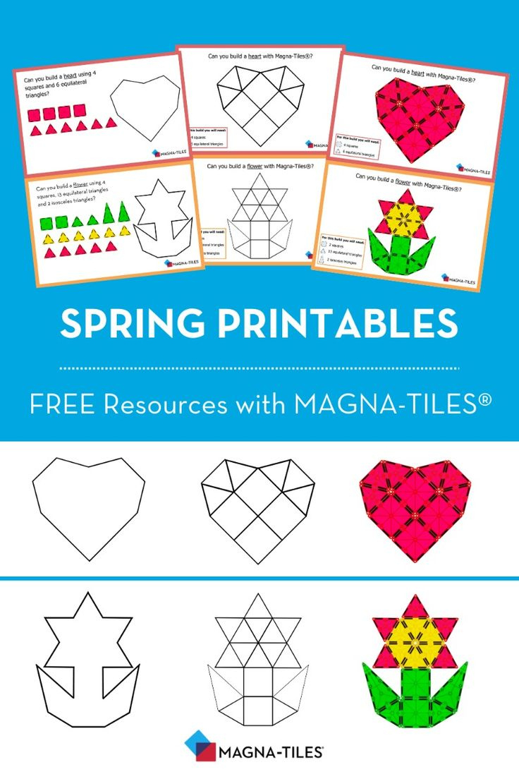 2D Magna-Tiles® Builds: Free Printable For Kids | Baby Learning for Free Printable Template Magna Tiles Printables