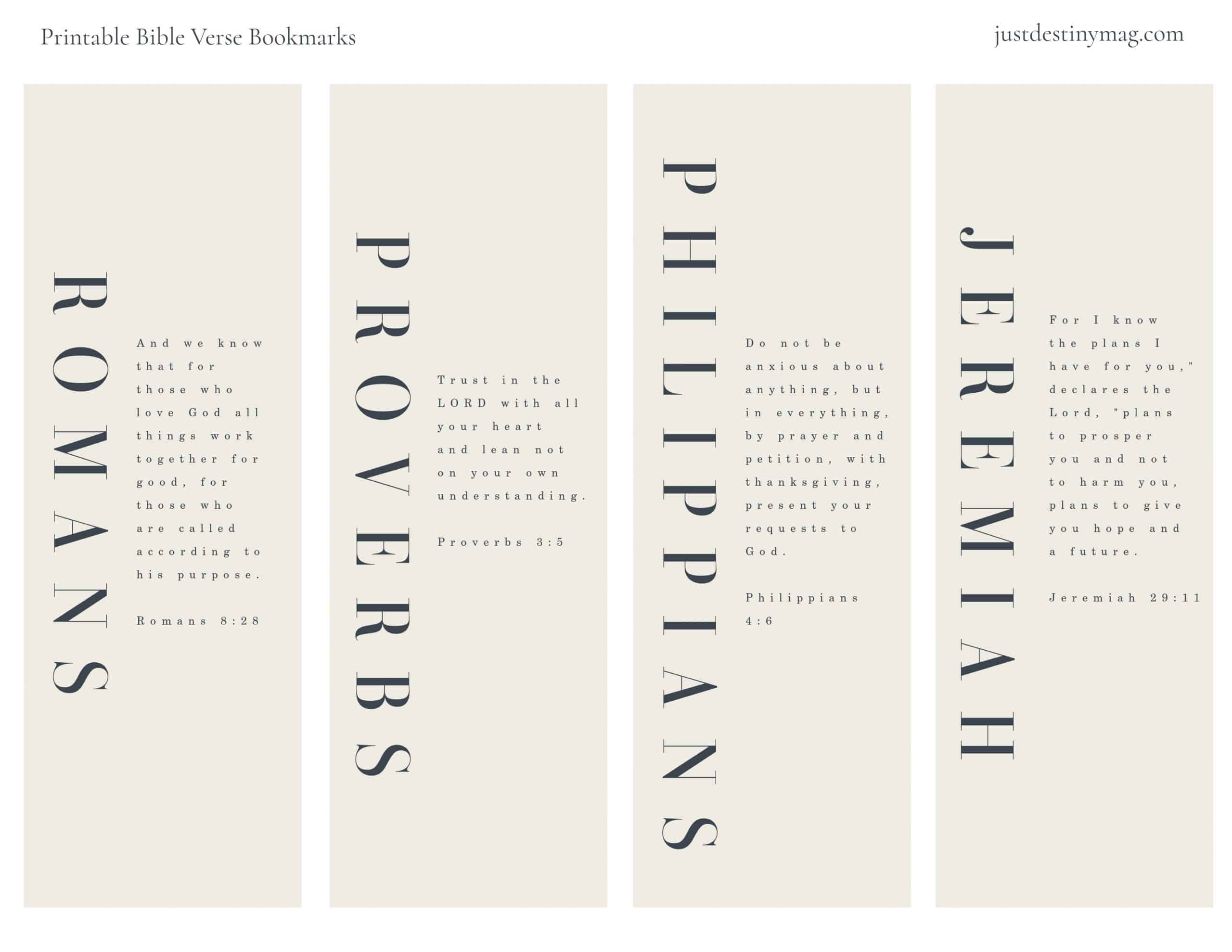 3 Modern Bible Verse Bookmarks (Free Printable) - throughout Free Printable Biblical Bookmarks