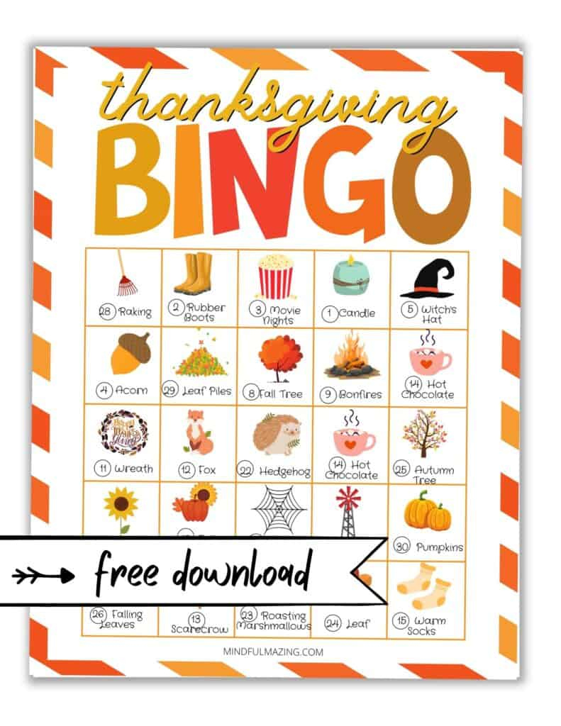 30 Free Printable Thanksgiving Bingo Cards For Kids throughout Thanksgiving Bingo Cards Printable