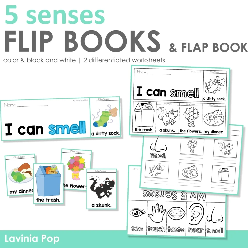 5 Senses Flip Books &amp;amp; Worksheets - In My World with 5 Senses Flip Book Printable Free