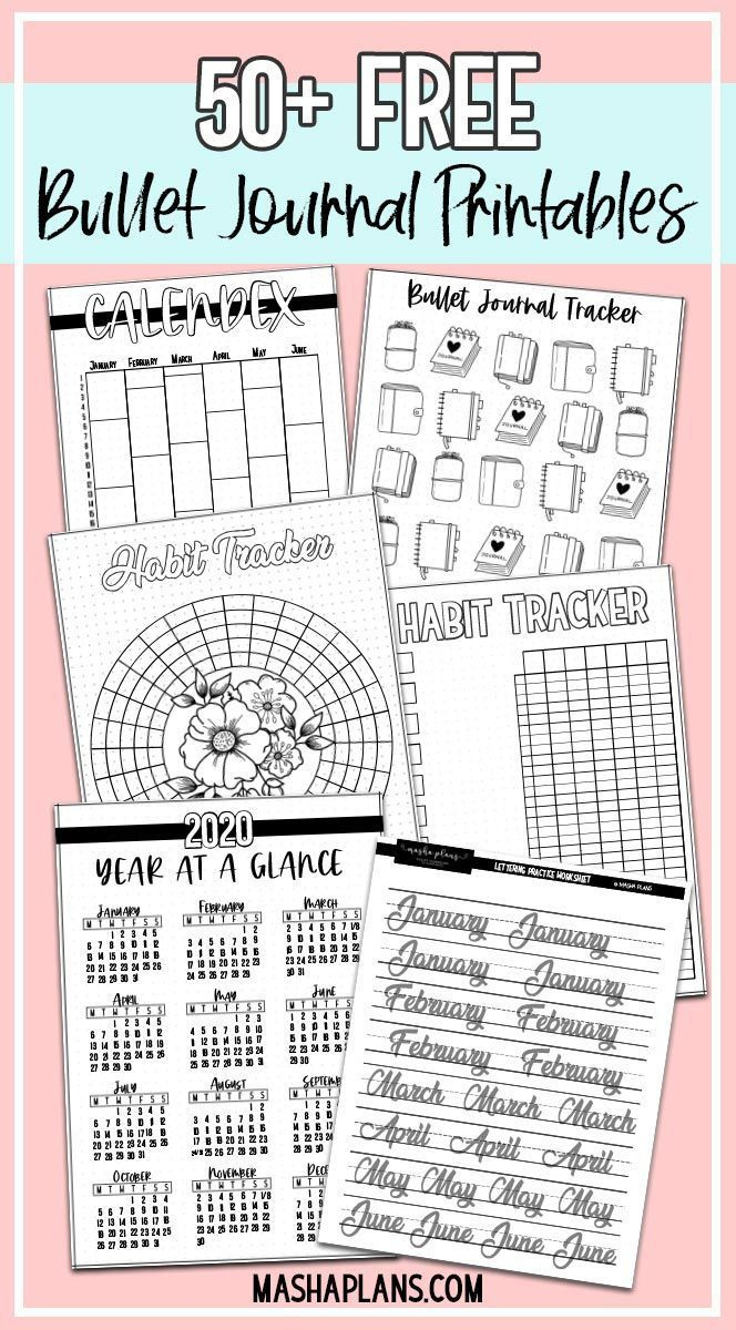 50+ Free Bullet Journal Printables in Free Printables For Journaling