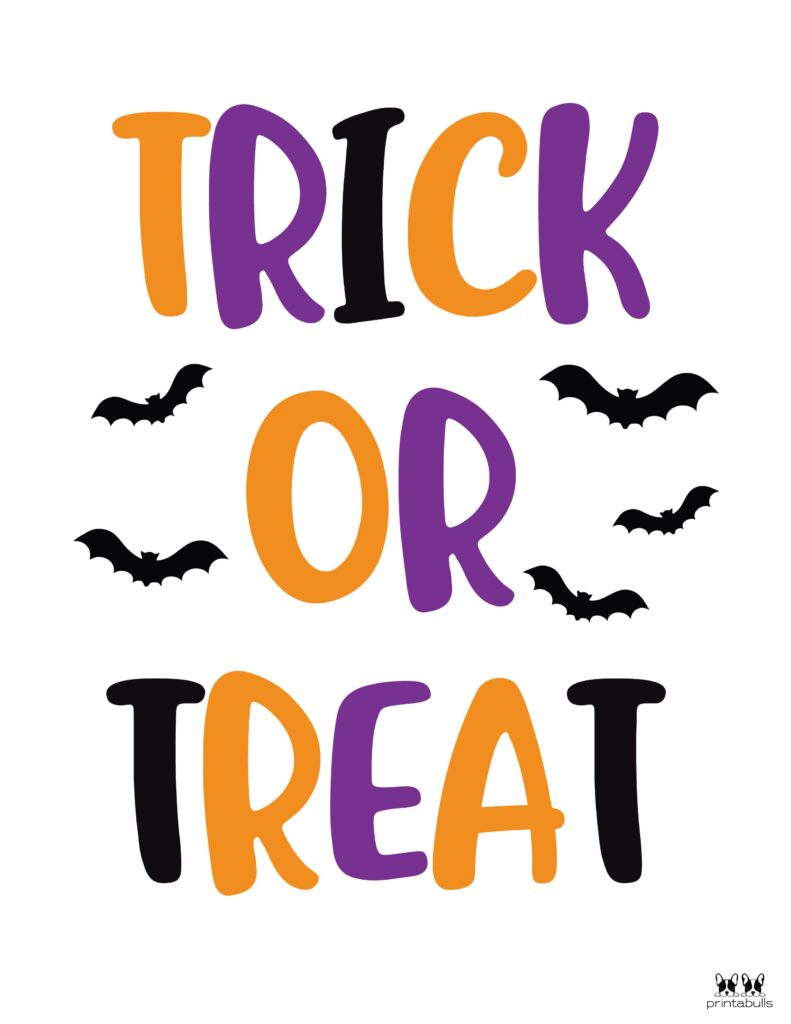 51 Halloween Signs - Free Printables | Printabulls with regard to Trick Or Treat Free Printable