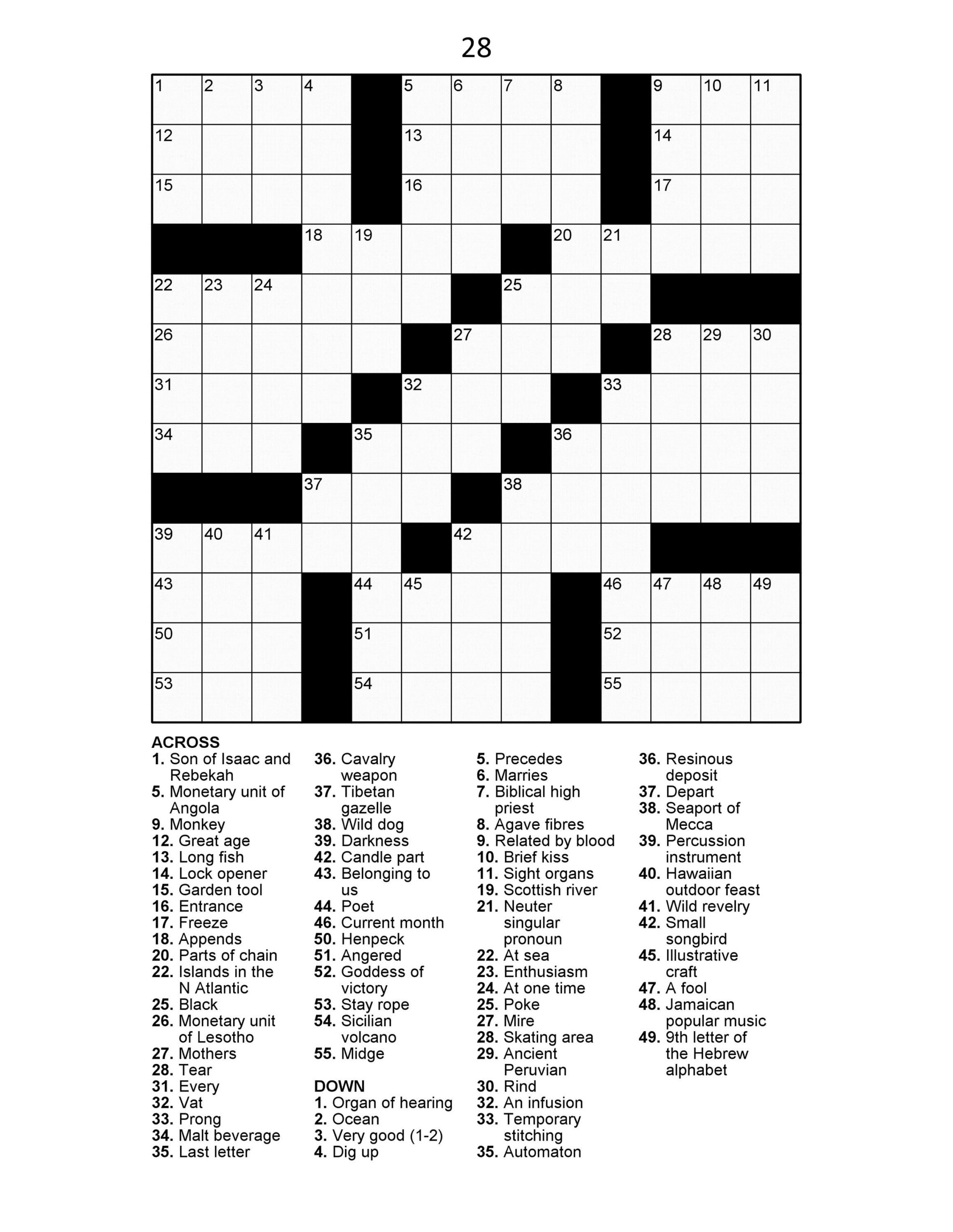 60 Large Print Crossword Puzzles Vol. 1 - Etsy within Large Print Crosswords Printable