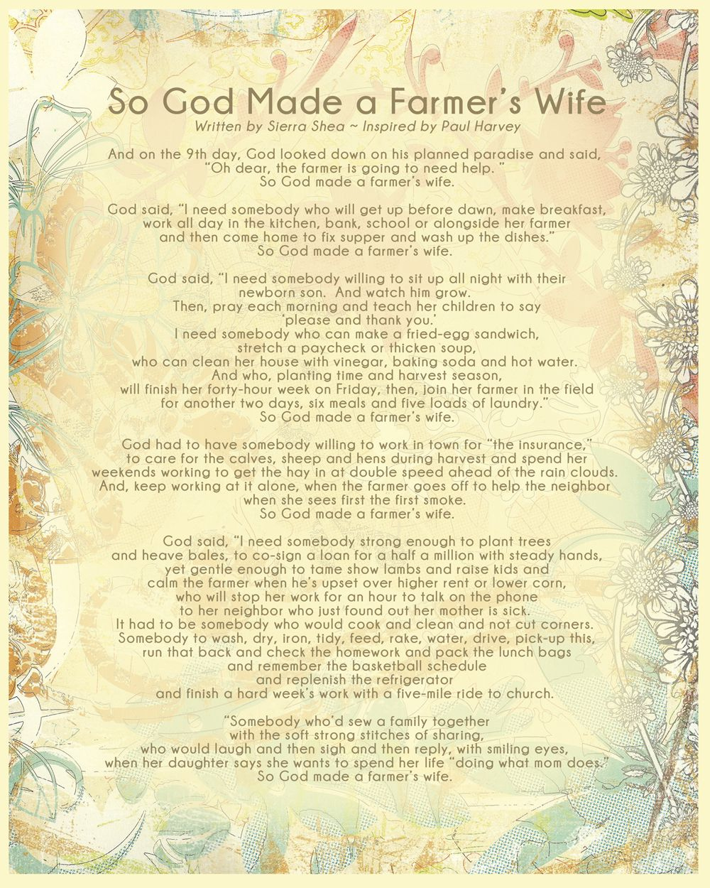 7 God Made A Farmer Ideas | Farmer, Farm Wife, Farmer Wife in Printable So God Made a Farmer Poem Words