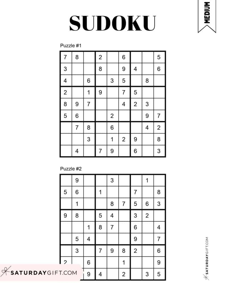 72 Free Printable Sudoku Puzzles | Saturdaygift inside Free Printable Sudoku 6 Per Page