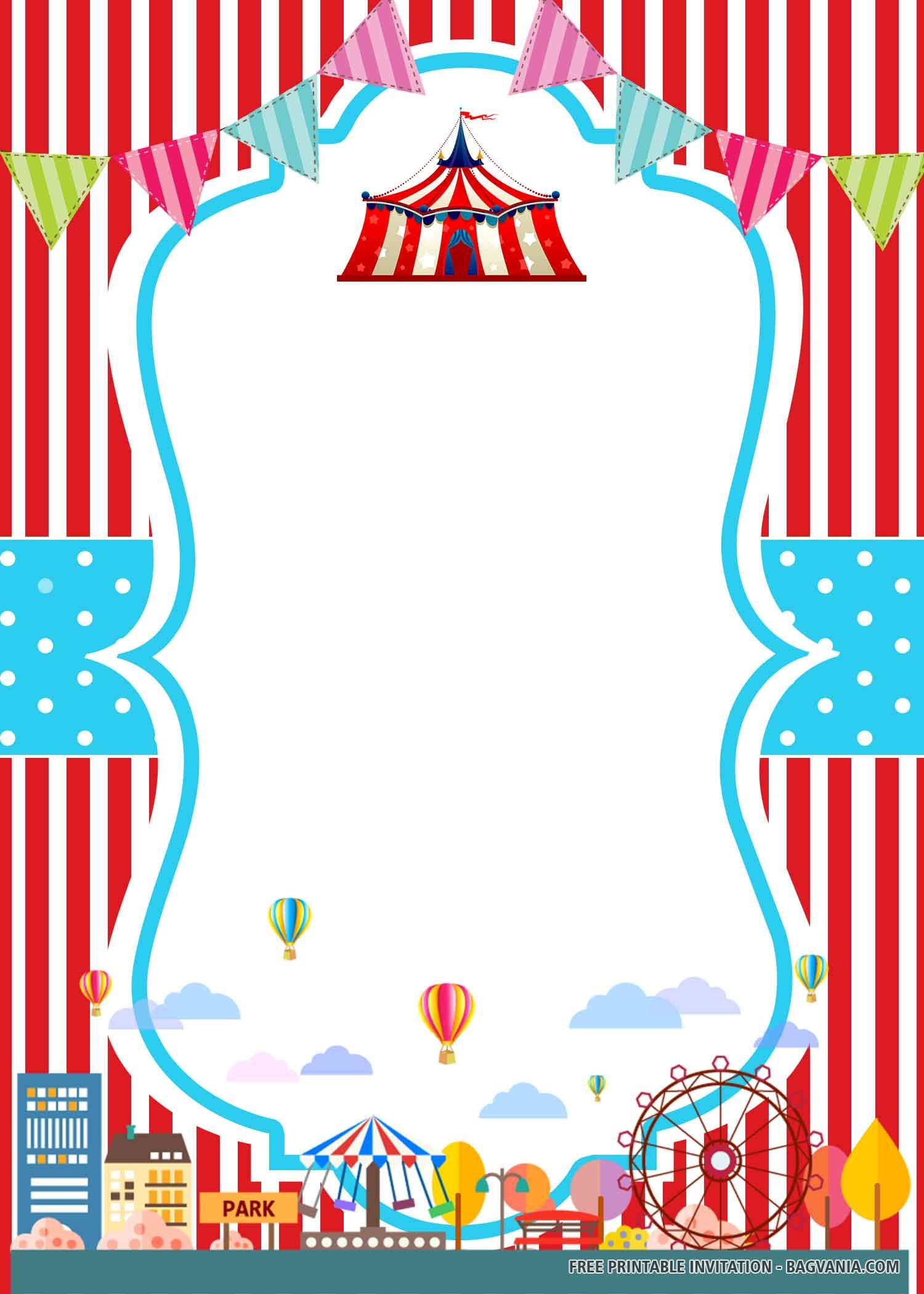 8 Free Printable Circus Birthday Invitations Ideas | Circus intended for Free Printable Circus Invitation Templates