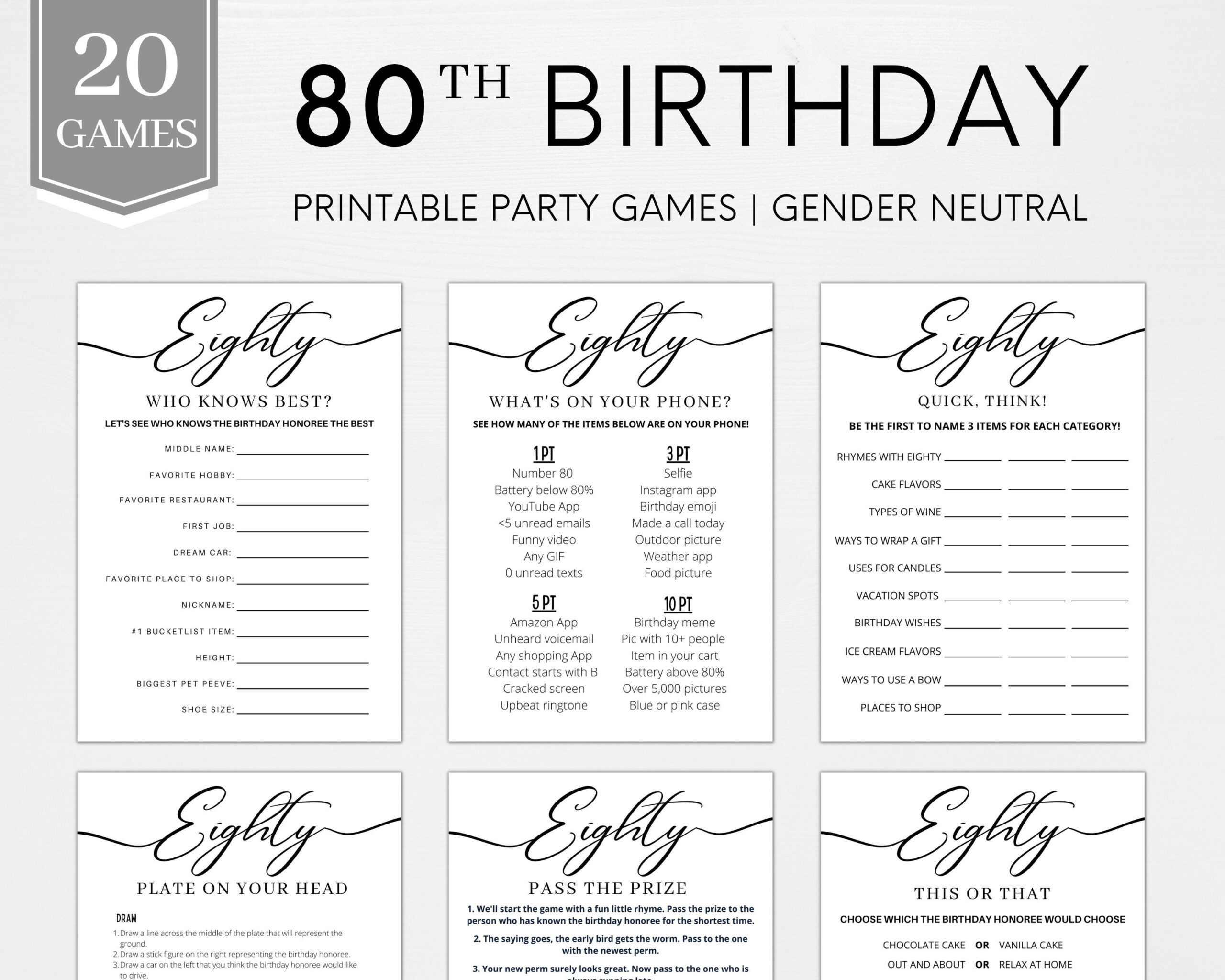 80Th Birthday Games | 80Th Birthday Party Games | Born In 1944 with Free Printable Games For 80Th Birthday Party