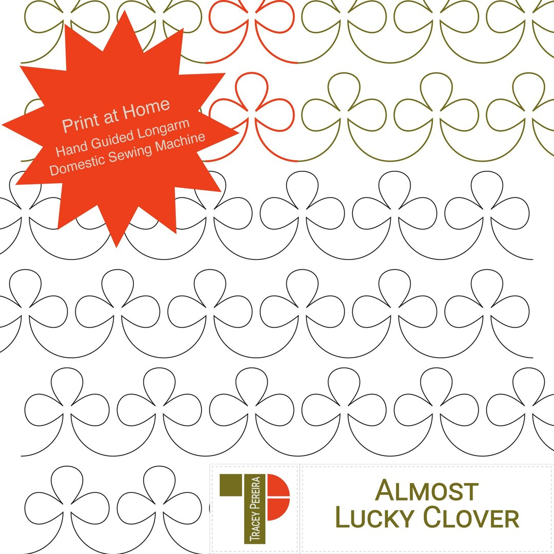 A Set Of 2 Print-At Home Pdf Paper Pantographs For Hand-Guided intended for Free Printable Pantograph Quilting Patterns