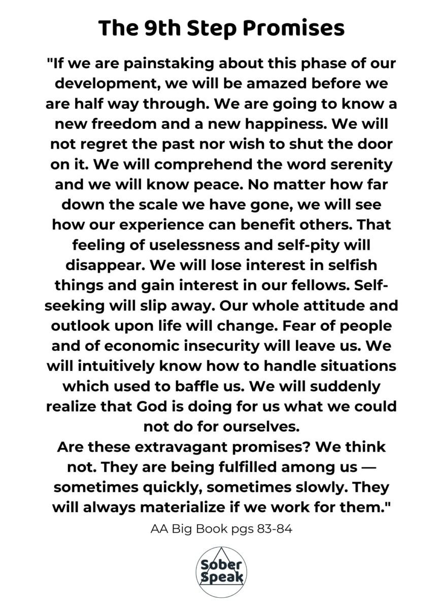 Aa Promises Printable Pdf (Alcoholics Anonymous) | Sober Speak pertaining to Free Printable Aa Promises