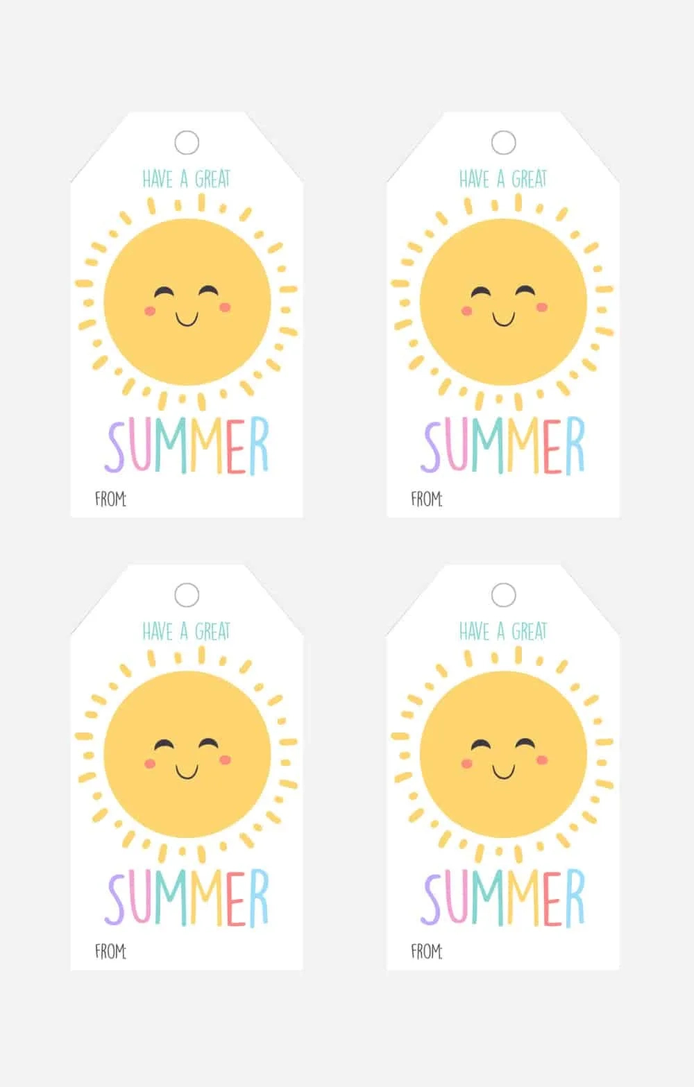 Adorable Have A Great Summer Free Printable Tags in Free Printable Summer Gift Tags