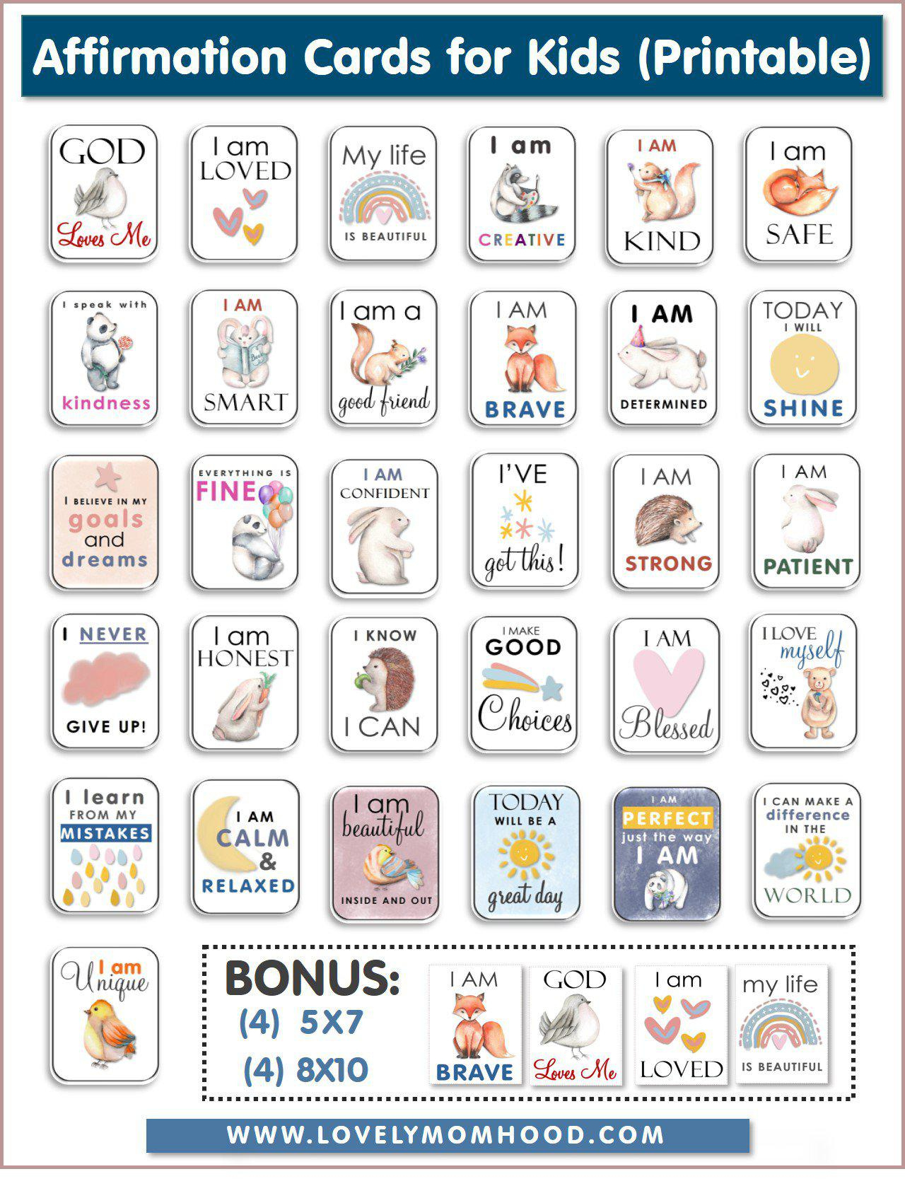 Affirmation Cards For Kids » Poweredthrivecart pertaining to Free Printable Affirmation Cards For Students