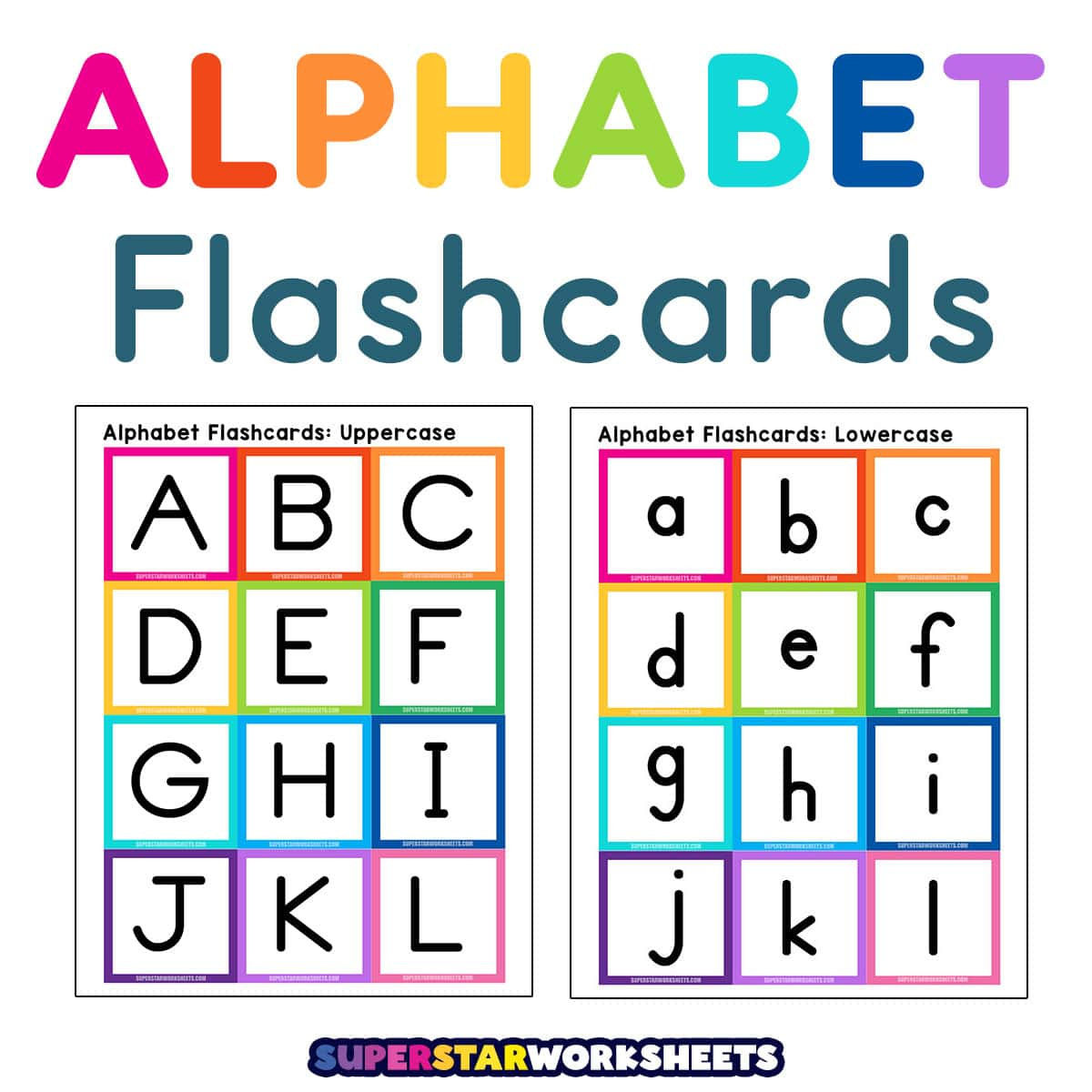 Alphabet Flashcards - Superstar Worksheets with Free Printable Alphabet Flashcards Upper and Lower Case