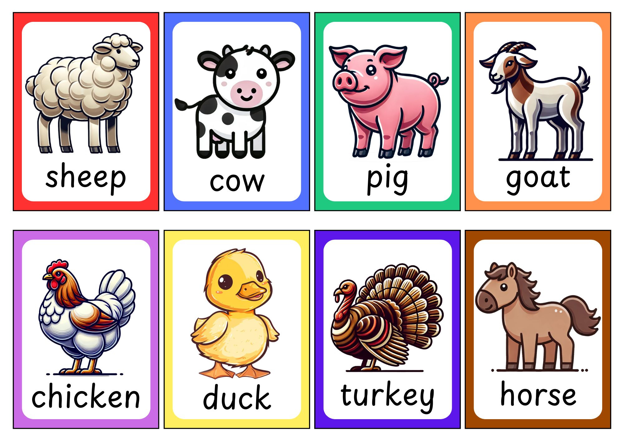 Animals Flashcards (64 Animals!) - Free Printables - Teach Prints within Animal Flash Cards Free Printable