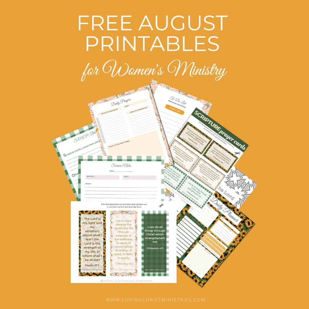 August Printables For Women&amp;#039;S Ministry - Loving Christ Ministries for Free Printables For Women&amp;amp;#039;s Ministry