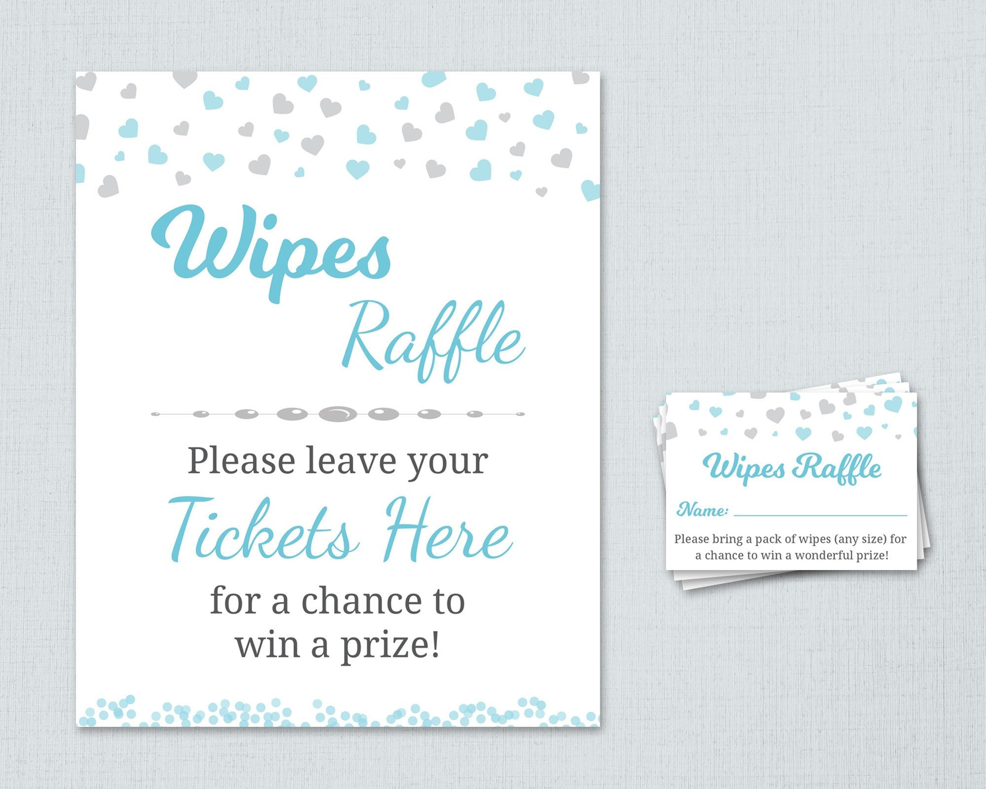 Baby Wipes Raffle Card &amp;amp; Tickets, Diaper Raffle Sign Printable within Free Printable Diaper And Wipes Raffle Tickets