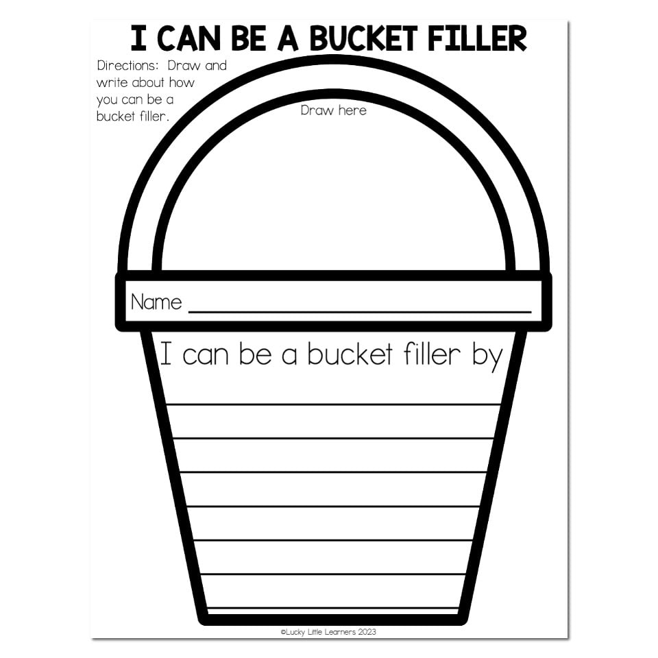 Back To School Bonus Pack - Bucket Filler Activities - I Can Be A inside Free Printable Bucket Filler Template Printable