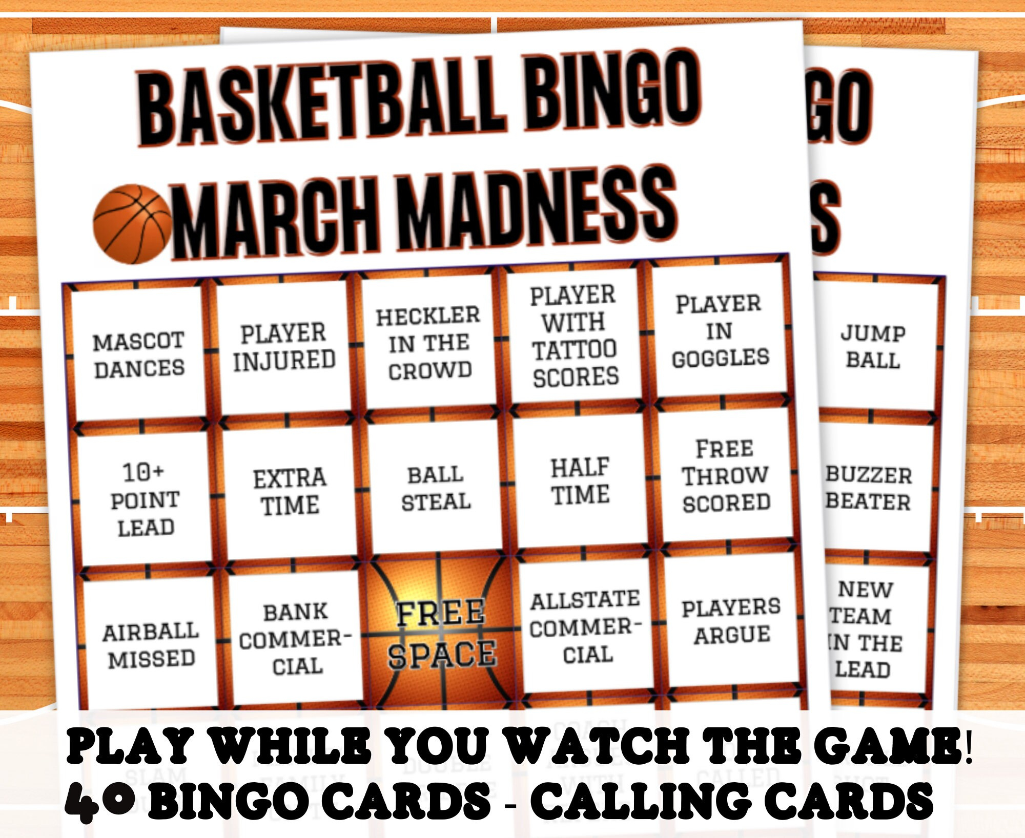Basketball Bingo, March Madness Watch , Basketball Party Game intended for March Madness Bingo Card