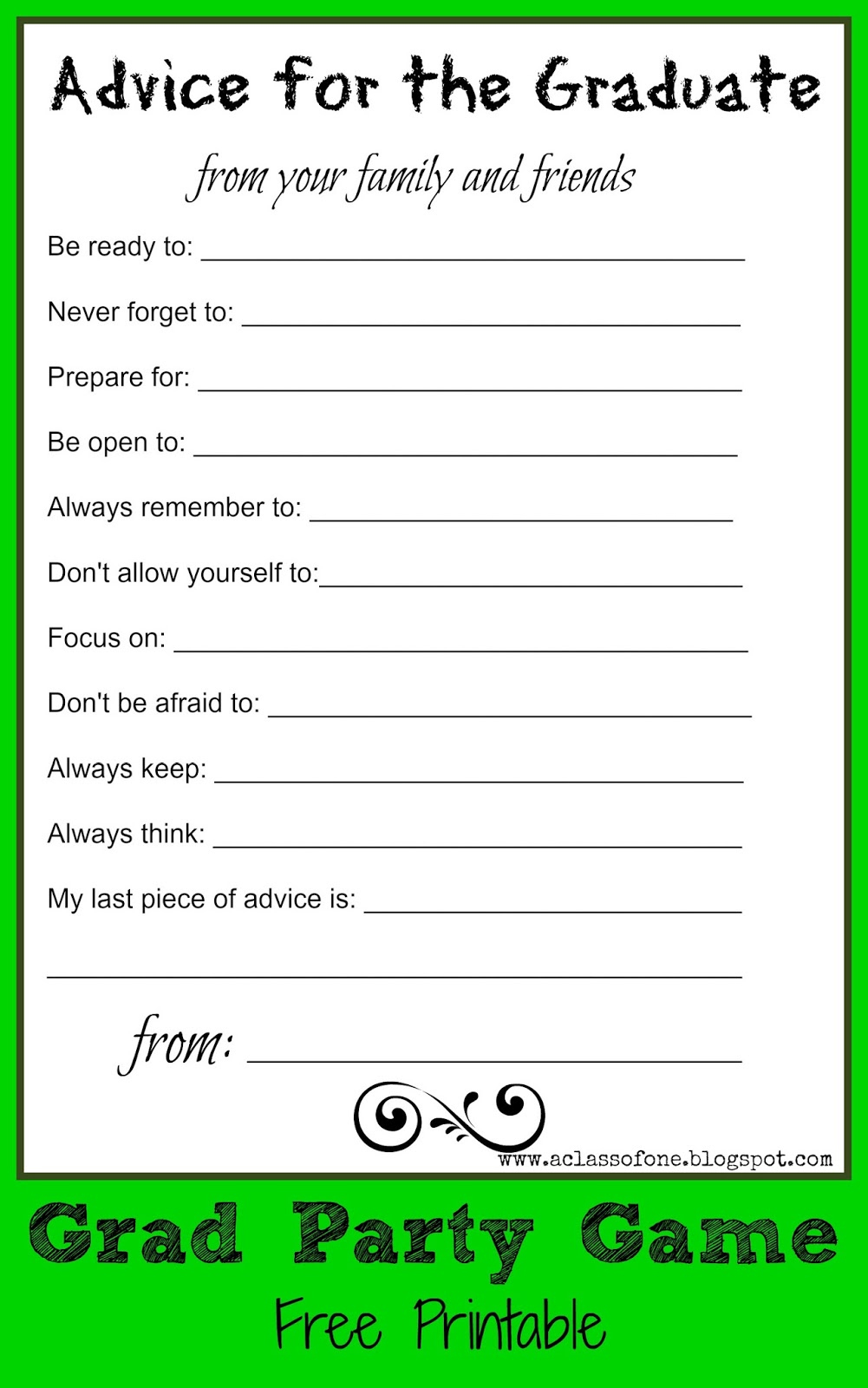 Be The One&amp;quot; : Fun Grad Party Game regarding Grad Party Free Printable Graduation Party Games