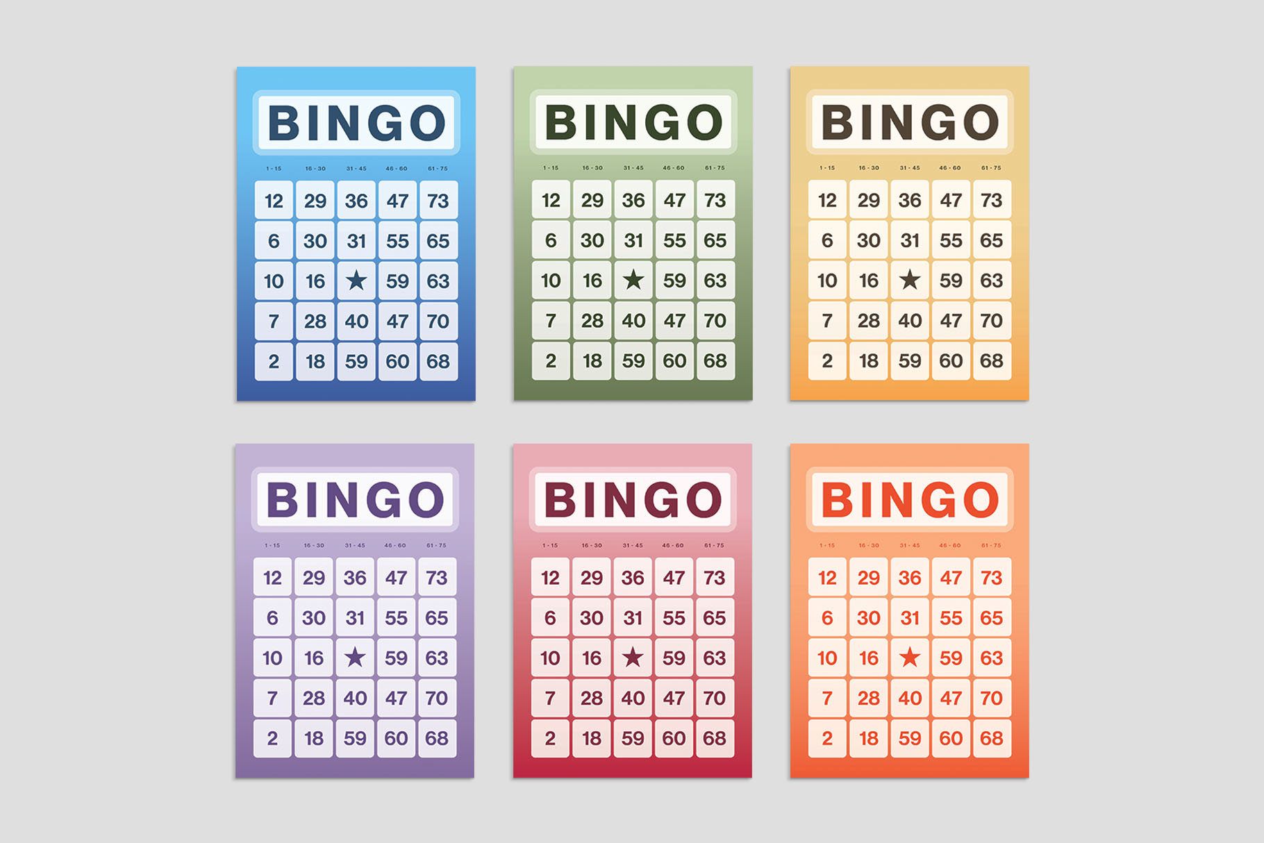 Bingo Cards Template - Brandpacks regarding Bingo Cards Free Download