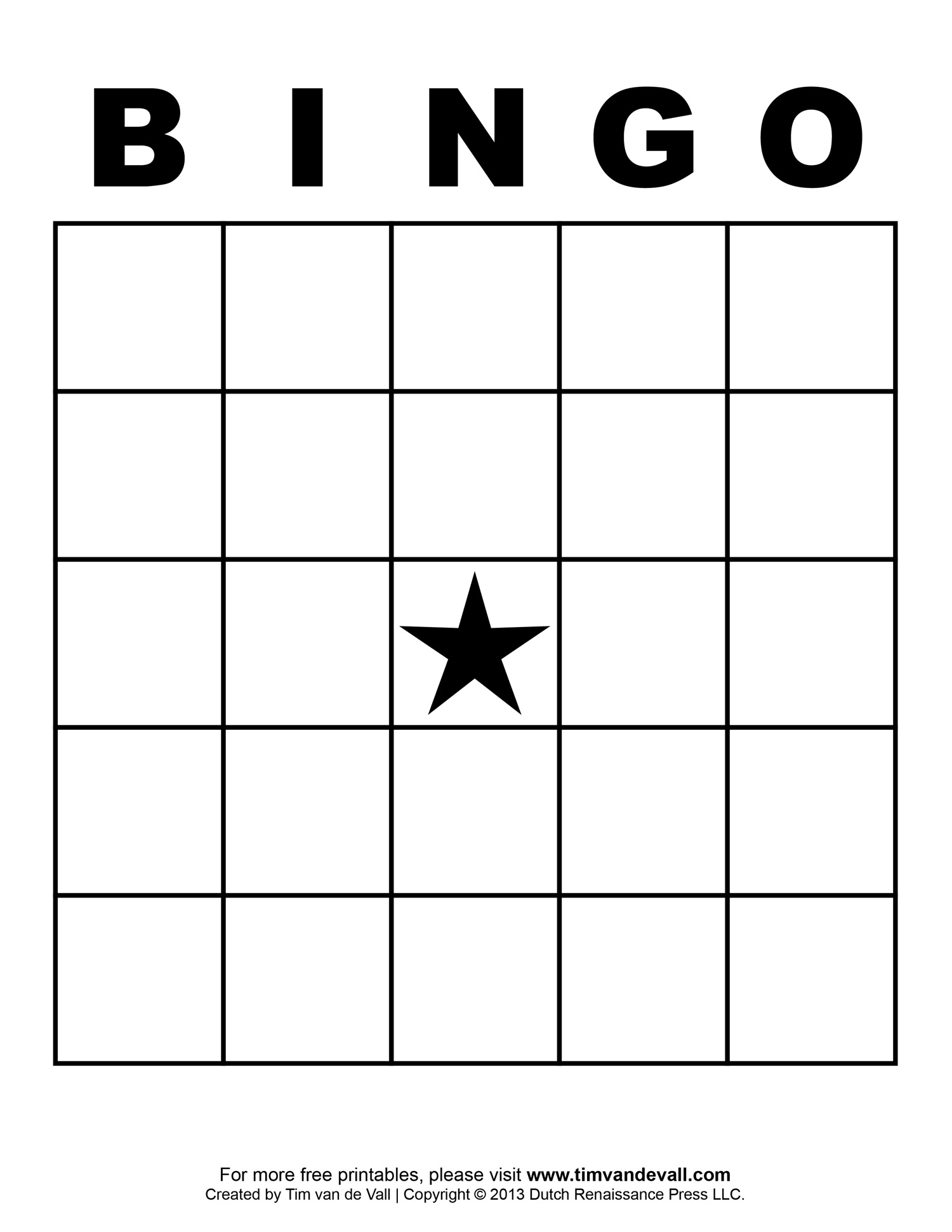 Blank Bingo Template - Tim&amp;#039;S Printables with regard to Free Print Bingo Cards