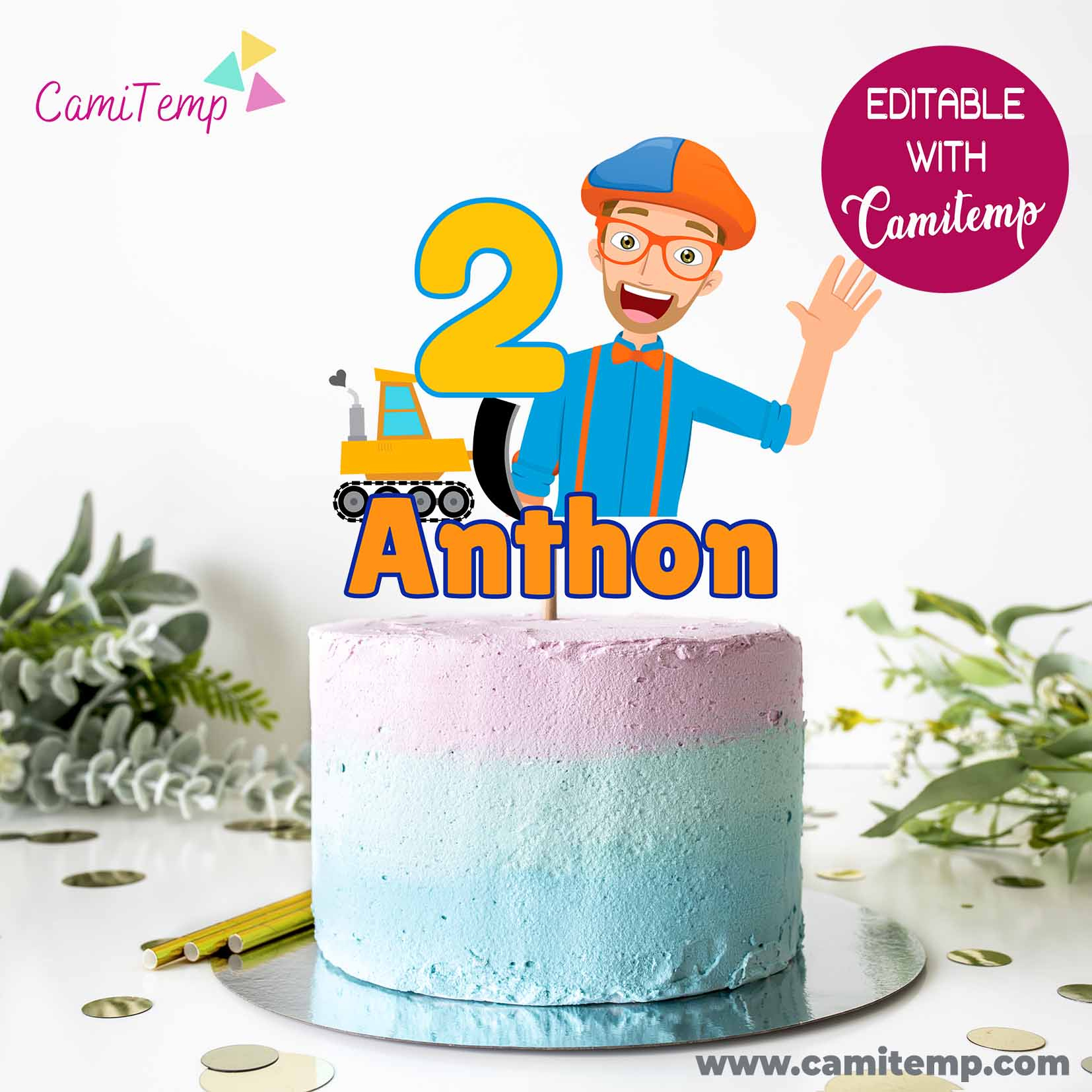 Blippi Cake Topper with regard to Free Printable Blippi Cake Topper
