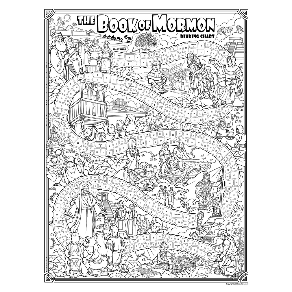 Book Of Mormon Reading Chart Poster - Coloring Roadmap inside Free Printable Book of Mormon Reading Chart