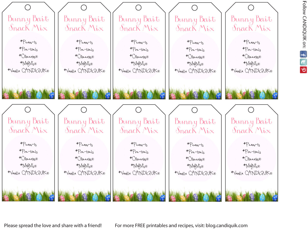 Bunny Bait Snack Mix with regard to Free Printable Bunny Bait
