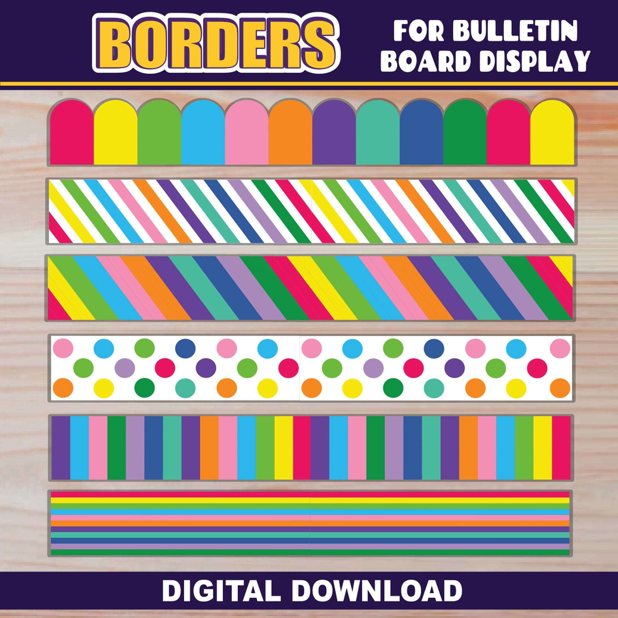 Buy Borders For Bulletin Board | Printable | Classroom Decor | 6 throughout Free Printable Borders For Bulletin Boards