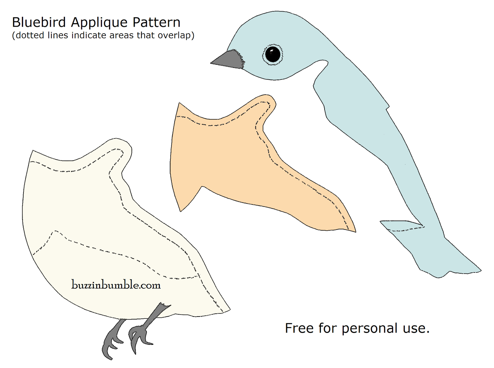 Buzzinbumble: Bluebird Applique – Free Pattern! with regard to Printable Bird Applique Pattern