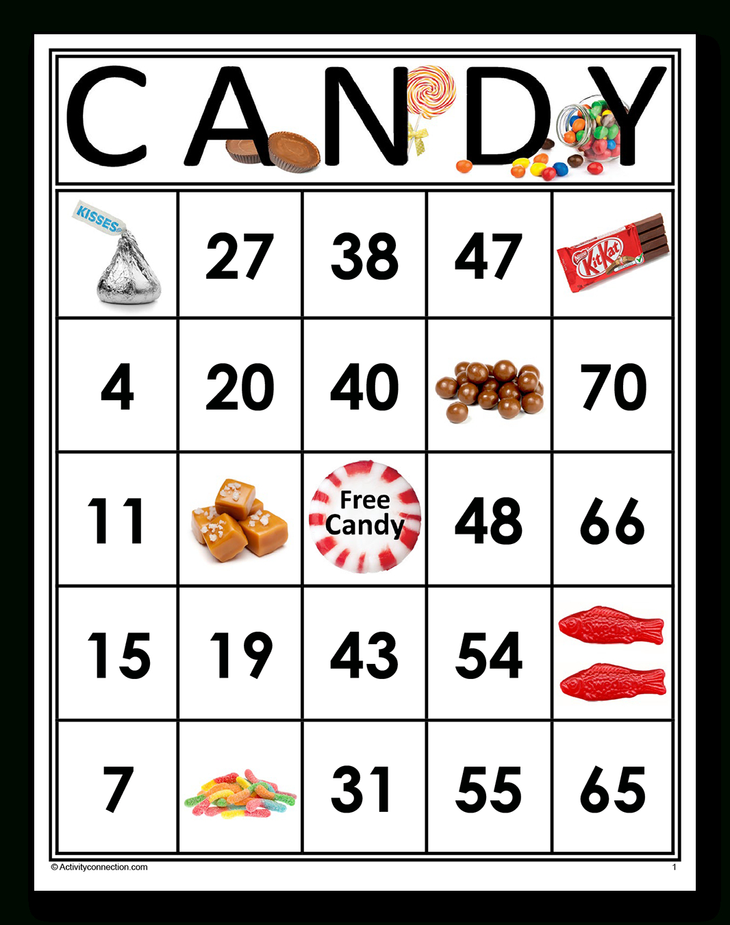 Candy Bingo Cards (Printable) - Activity Connection regarding Activity Connection Bingo Cards