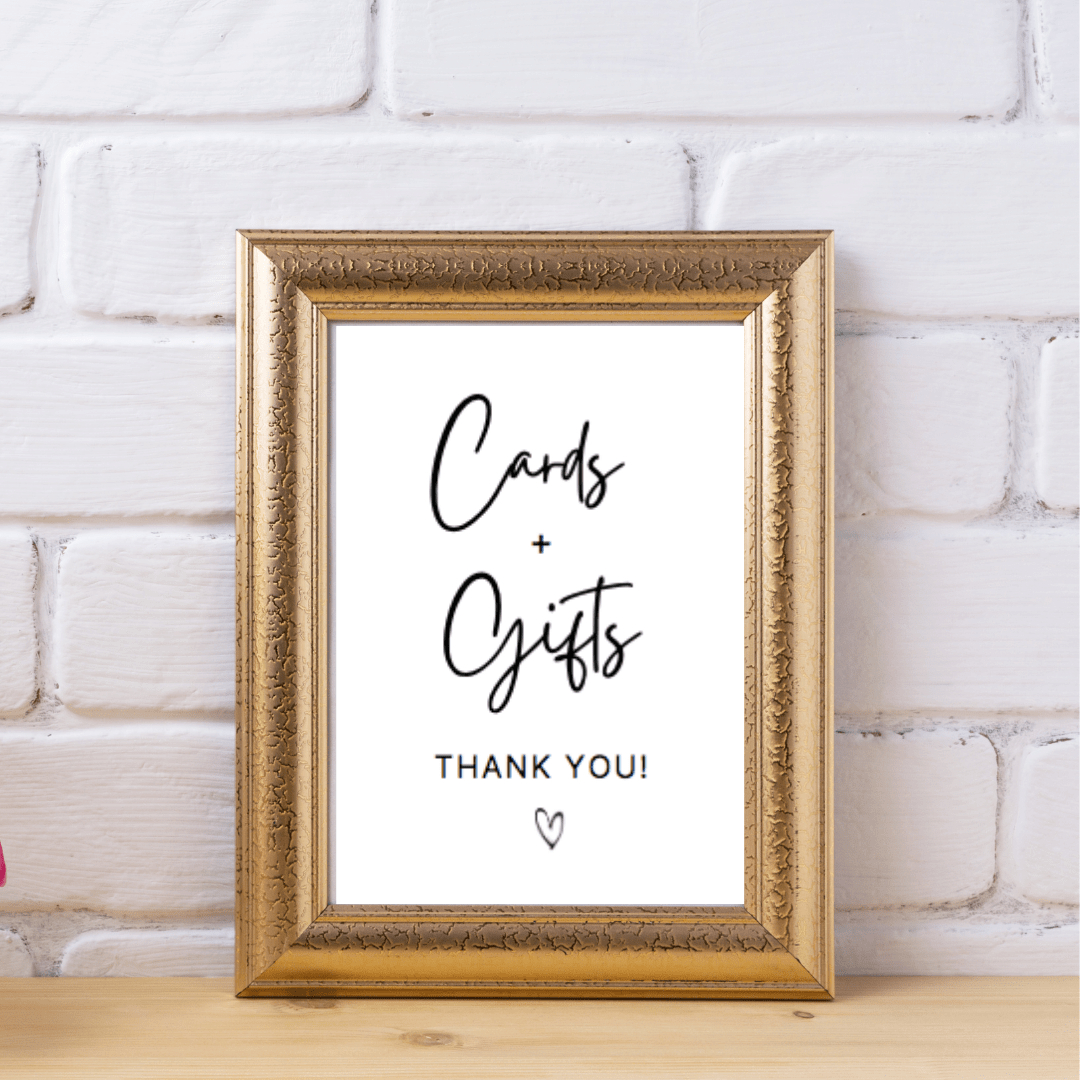 Cards And Gifts Sign Free Printable - Printable Party Favors with Free Printable Cards And Gifts Sign
