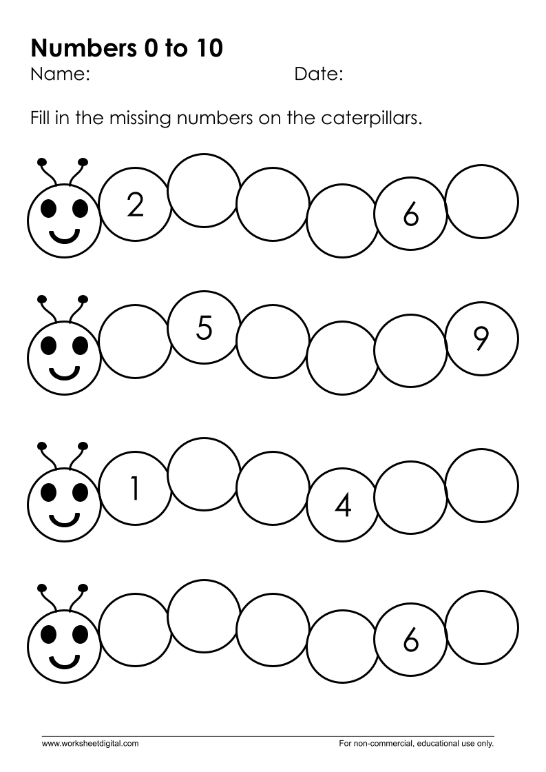 Caterpillar Counting To 10 - Worksheet Digital | #1 Teacher-Made for Caterpillar Missing Number Worksheet