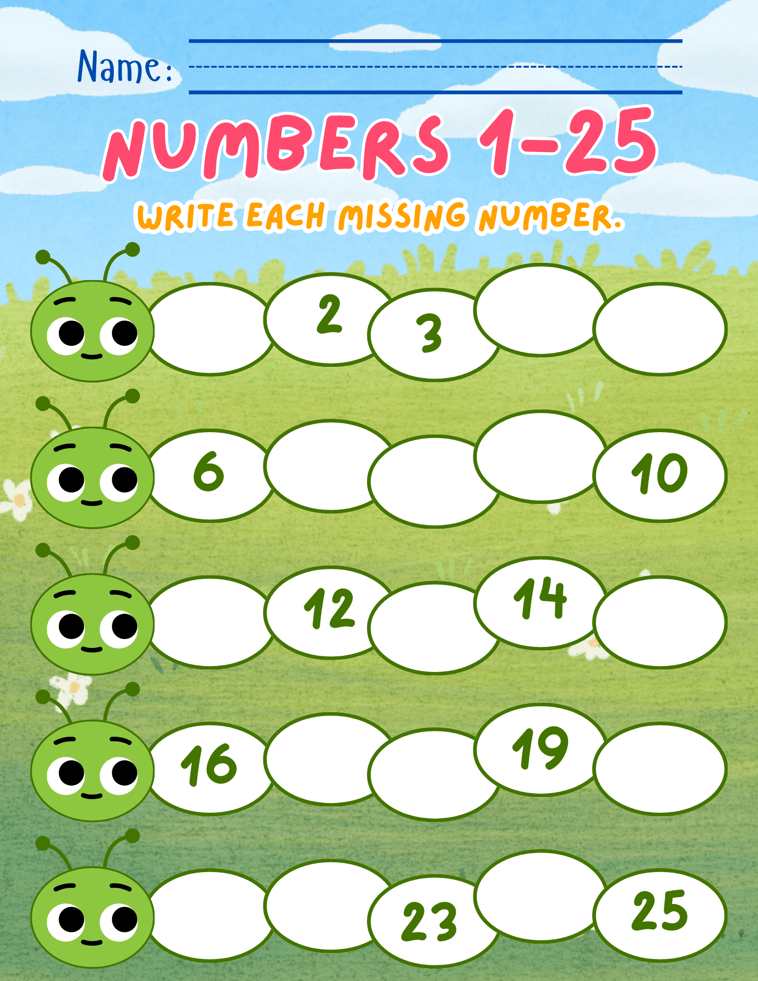 Caterpillar Themed - Missing Numbers Worksheetalessandra1 pertaining to Caterpillar Missing Number Worksheet