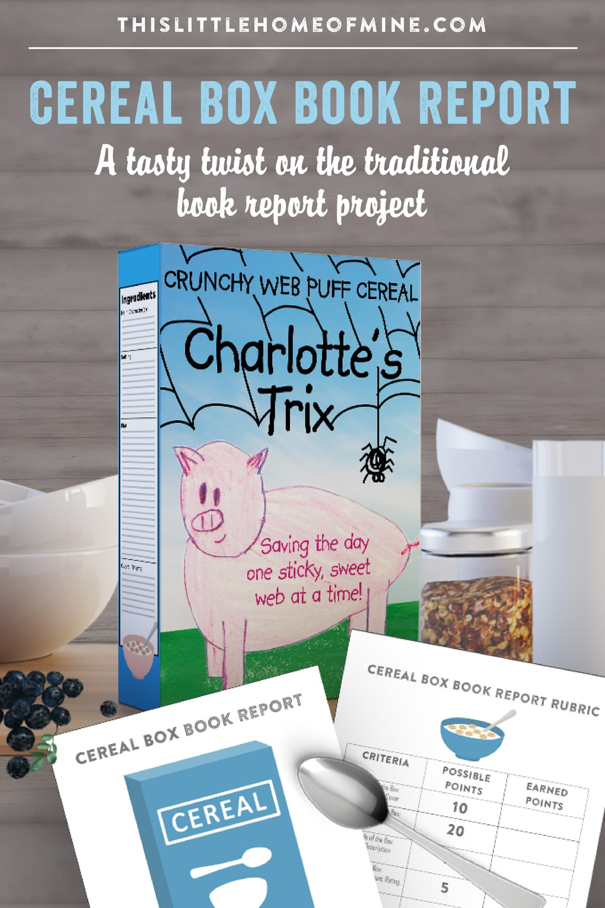 Cereal Box Book Report Project - This Little Home Of Mine for Printable Cereal Box Book Report Template Free